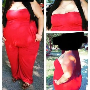 Plus size one piece deep red